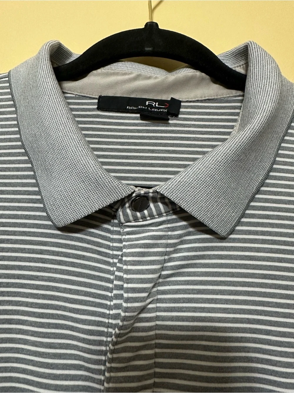 Ralph Lauren RLX Cancer Awareness Striped Performance Polo Striped Men XXL Gray